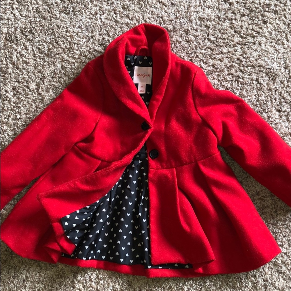 Girl’s red dressy peacoat